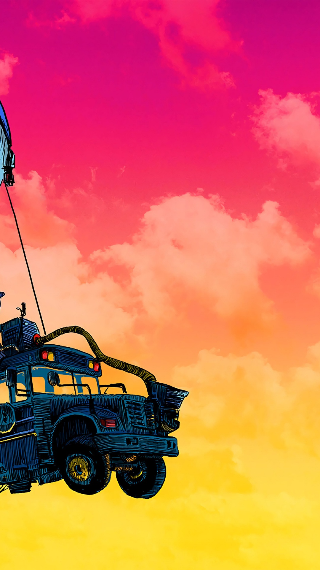 Fortnite, Fortnite Poster Battle Bus 170, Bus, Cloud, Wheel. Wallpaper in 1080x1920 Resolution