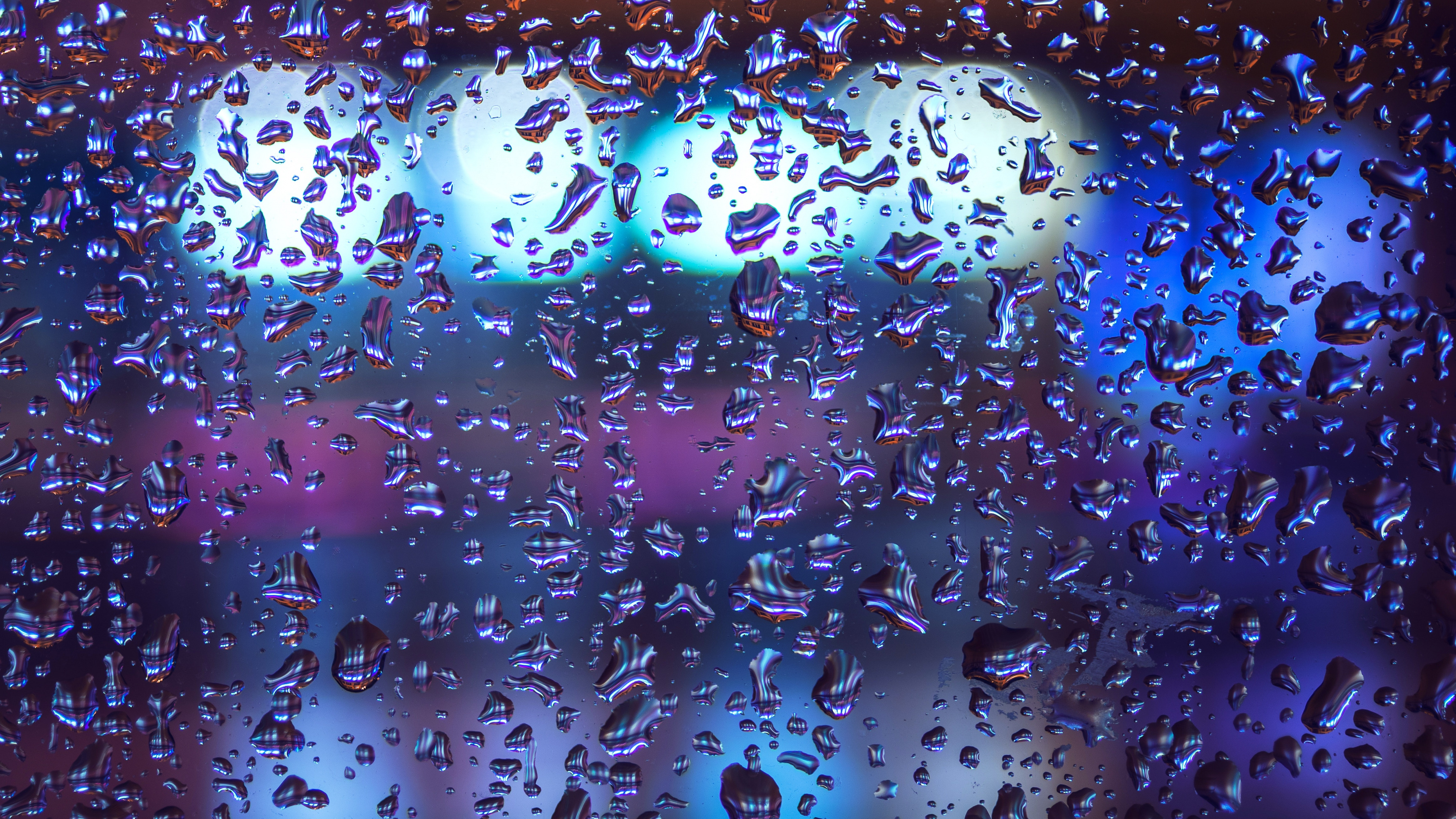 Pluie, Blue, Eau, Purple, Liquide à Bulles. Wallpaper in 3840x2160 Resolution