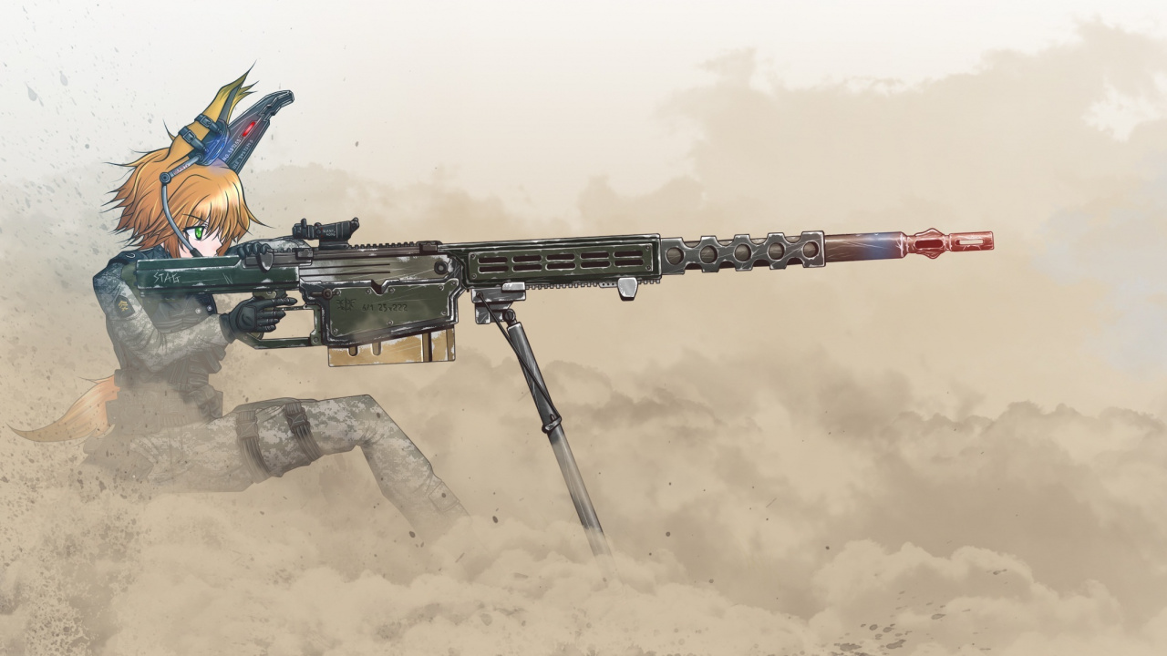 Black Rifle With Scope on Brown Sand During Daytime. Wallpaper in 1280x720 Resolution