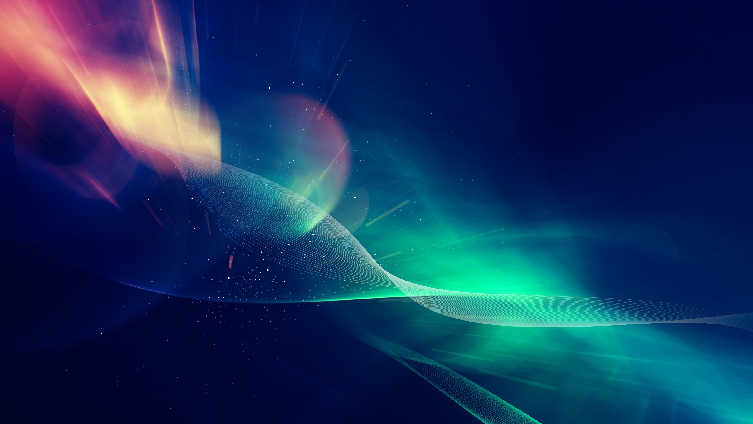 Blue and Green Light in Dark Room. Wallpaper in 2560x1440 Resolution