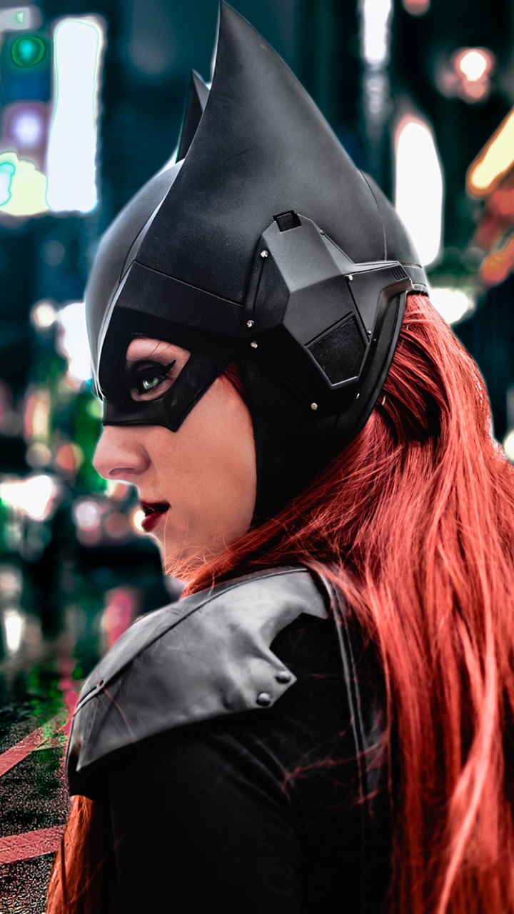 Woman in Black Leather Jacket Wearing Black Mask. Wallpaper in 720x1280 Resolution