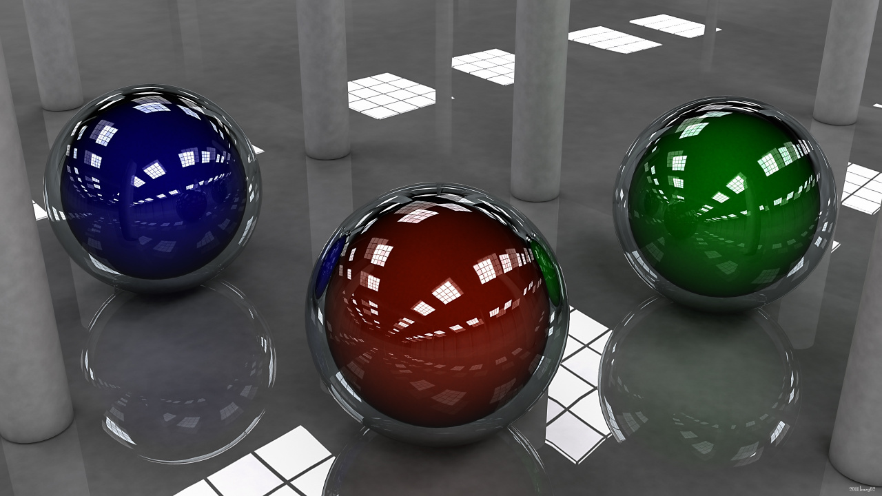 Red and Blue Ball on Glass Table. Wallpaper in 1280x720 Resolution