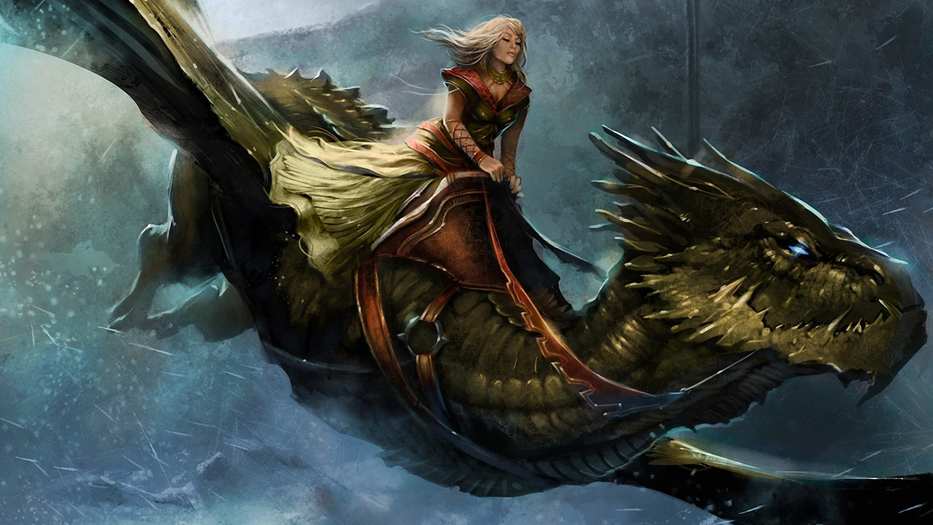 Illustration de Dragon Marron et Noir. Wallpaper in 1920x1080 Resolution
