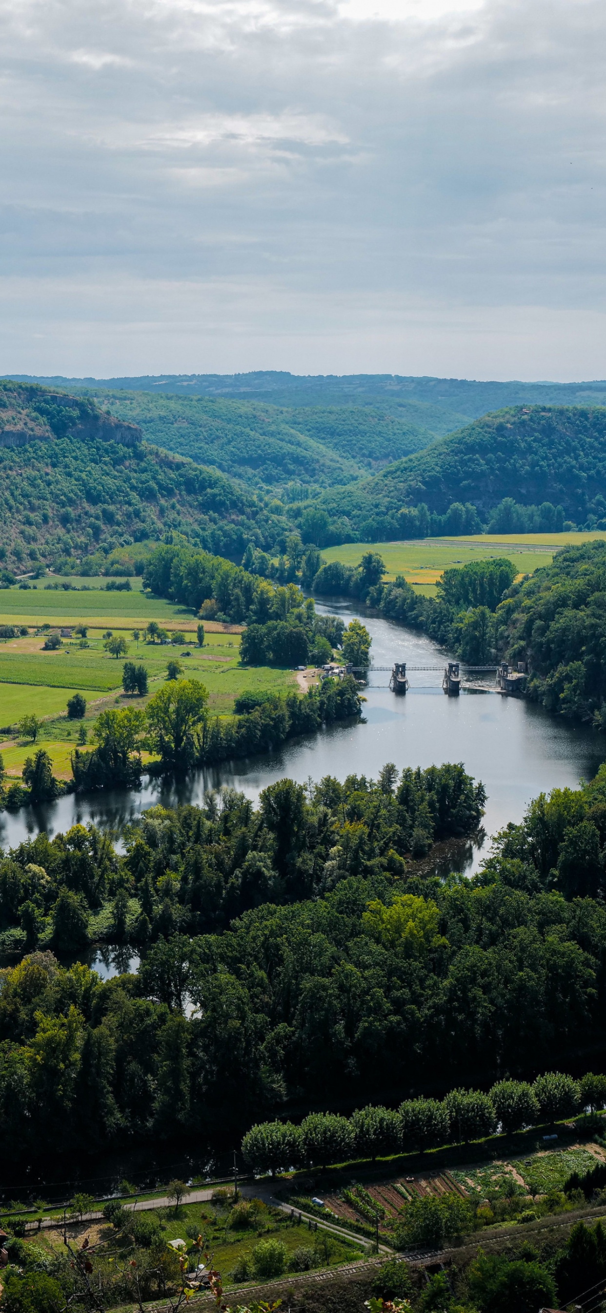 Nature, River, Cajarc, Hill, Landscape. Wallpaper in 1242x2688 Resolution