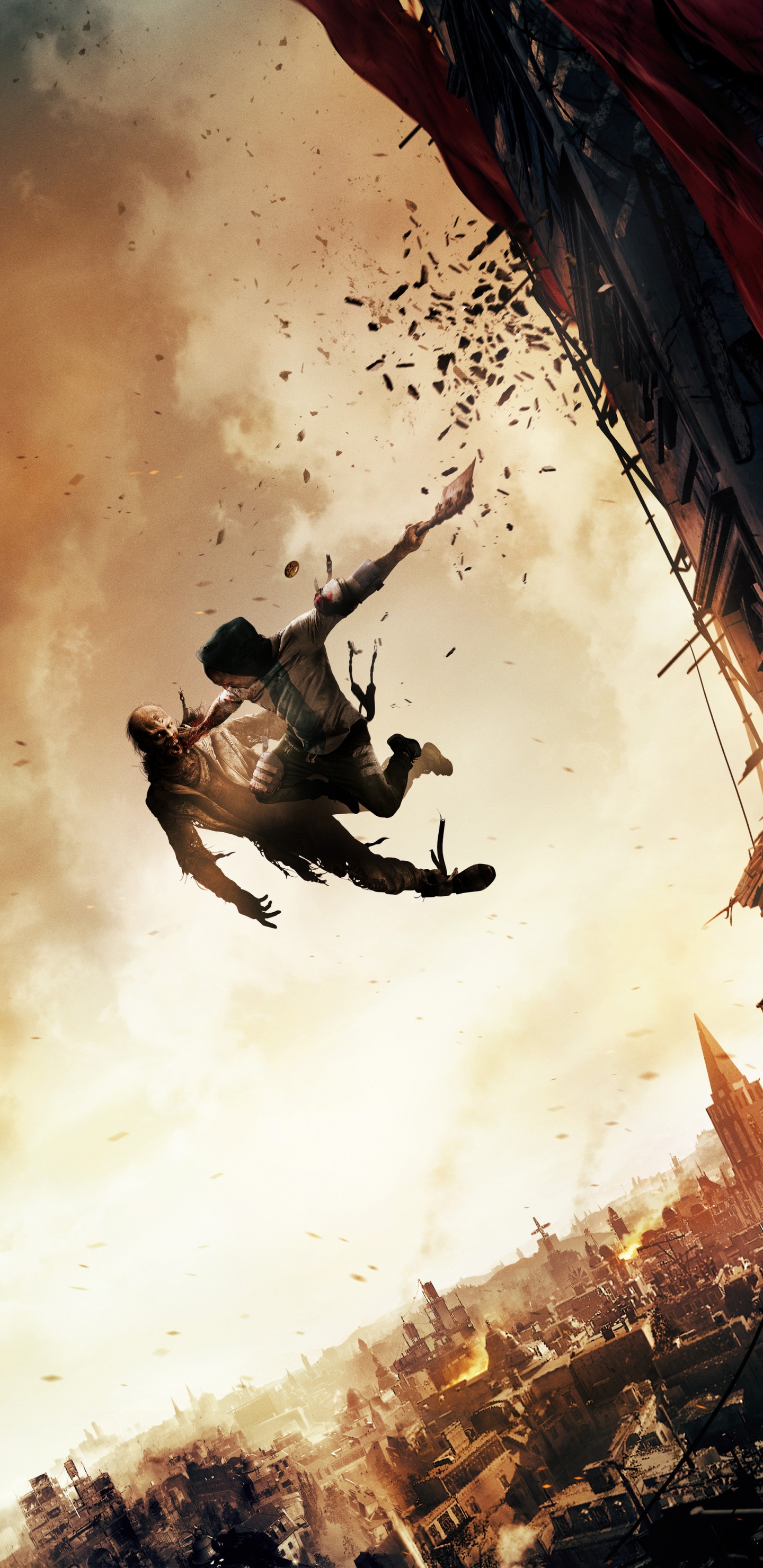 Dying Light 2 Reste Humain, Lumière Mourante, Aiden Caldwell, Terre Technologique, Zombie. Wallpaper in 1440x2960 Resolution