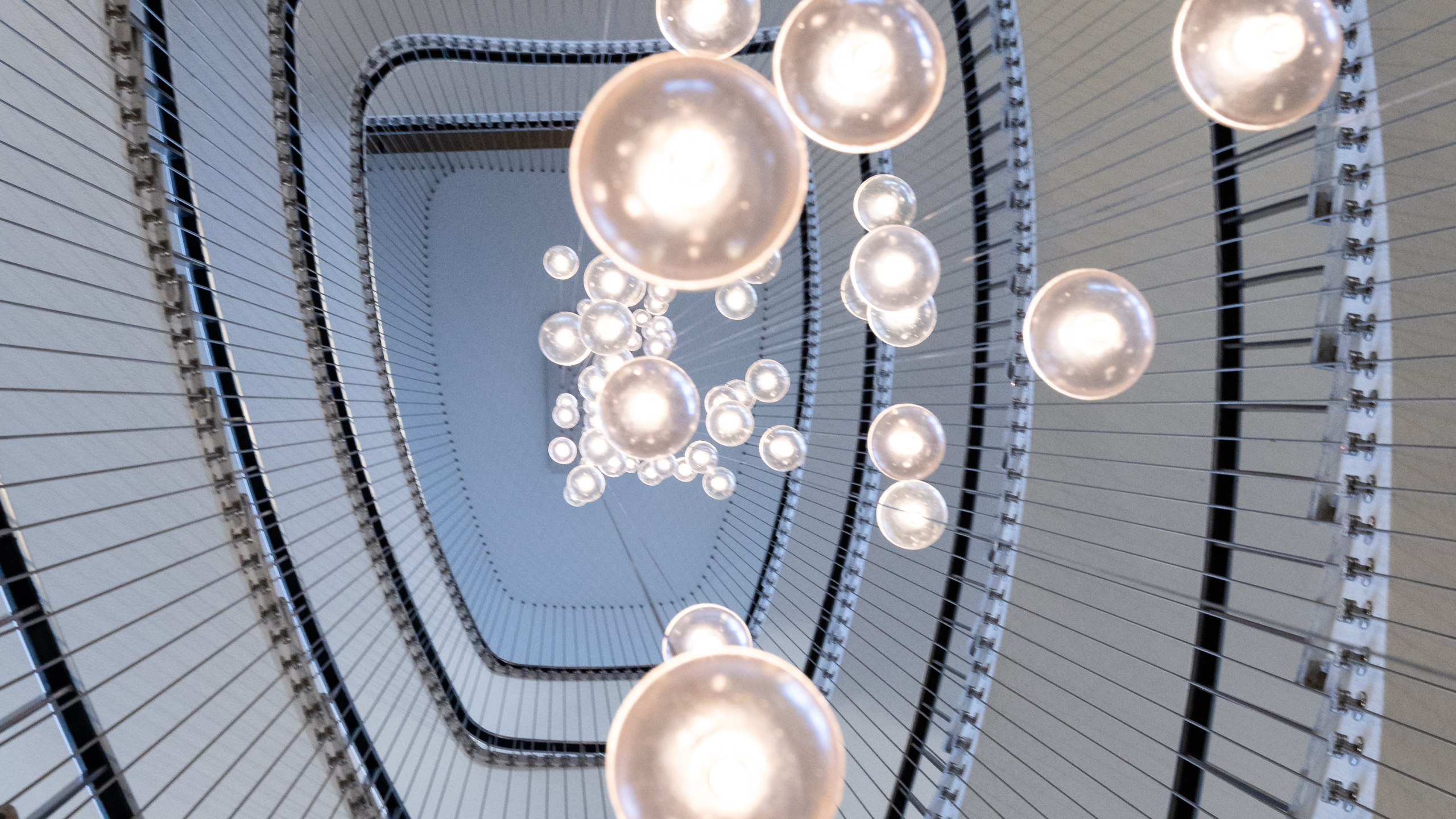 White and Gold Round Ceiling Light. Wallpaper in 2560x1440 Resolution