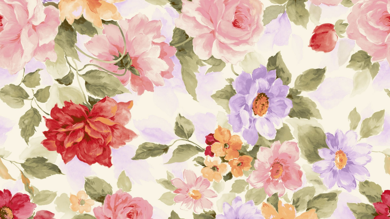 White Pink and Green Floral Textile. Wallpaper in 1280x720 Resolution