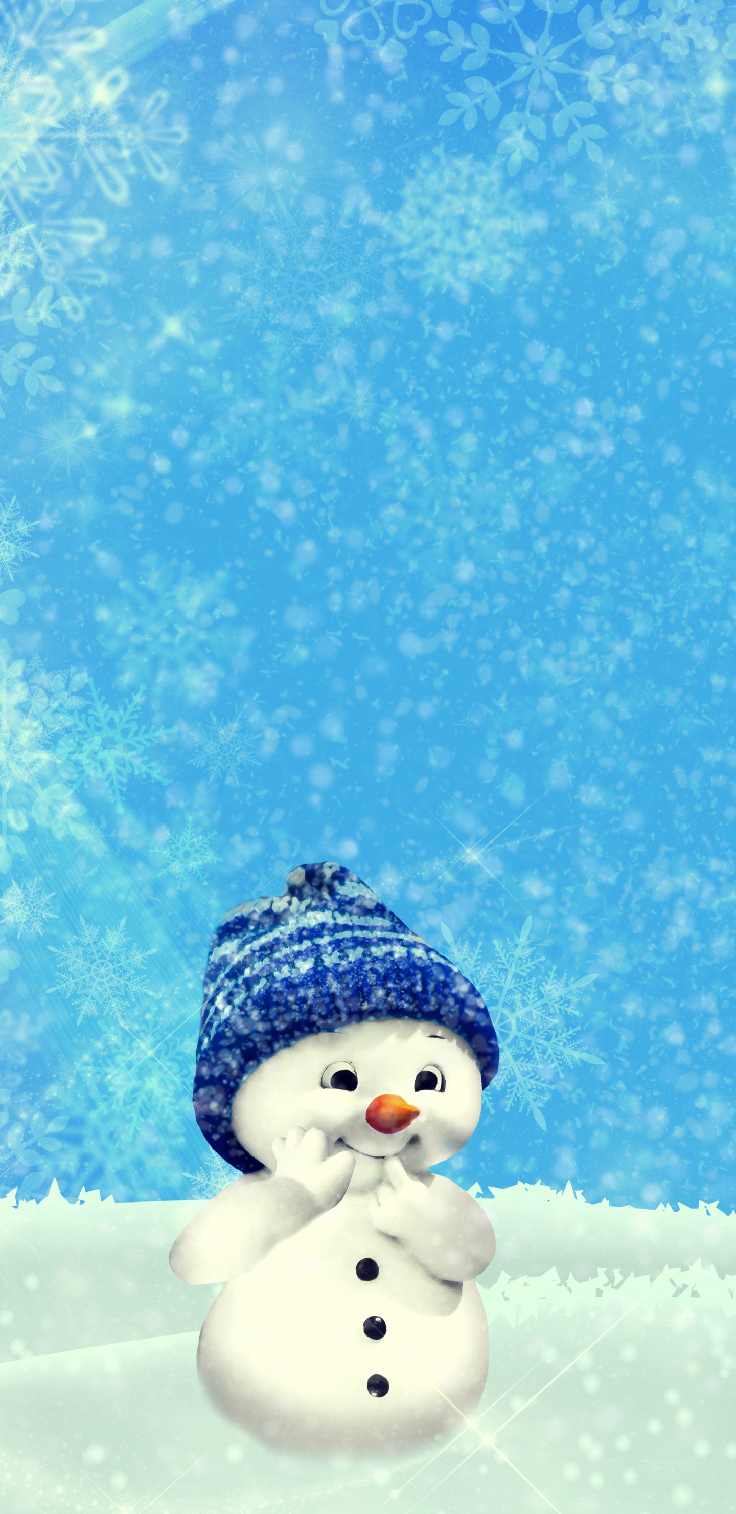 Bonhomme, Le Jour De Noël, Neige, Hiver, Congélation. Wallpaper in 1440x2960 Resolution