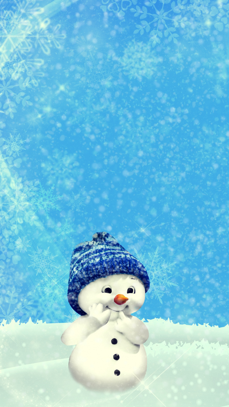 Snowman, Christmas Day, Snow, Winter, Freezing. Wallpaper in 750x1334 Resolution
