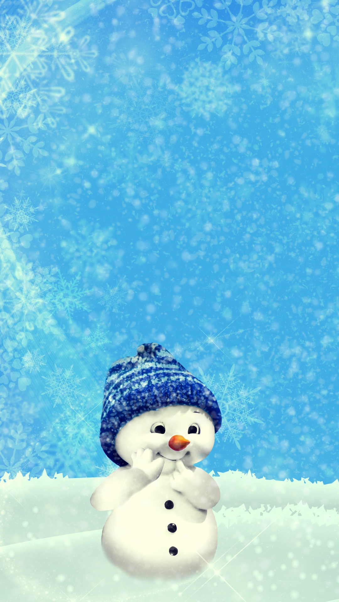 雪人, 圣诞节那天, 冬天, 冻结, 雪花 壁纸 1080x1920 允许