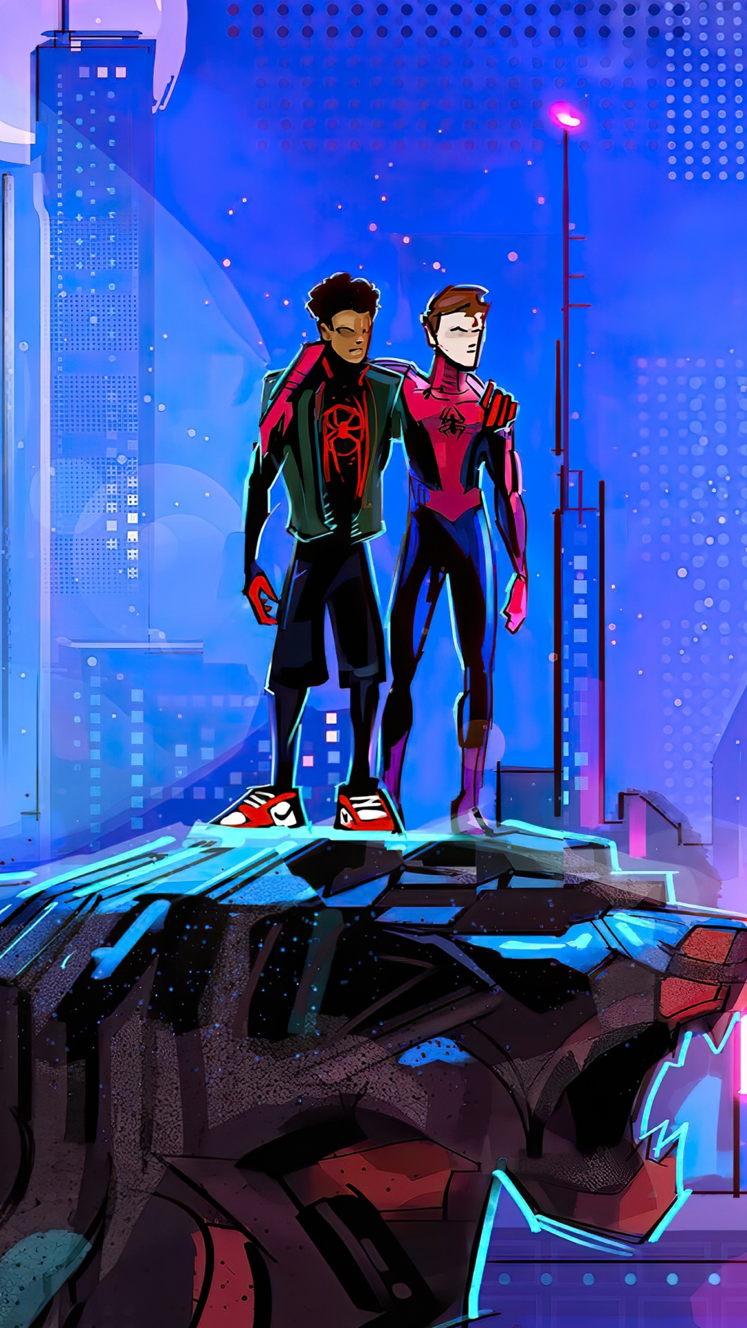 乐趣, Spider-man, 红色的, 艺术, 电蓝色的 壁纸 1080x1920 允许