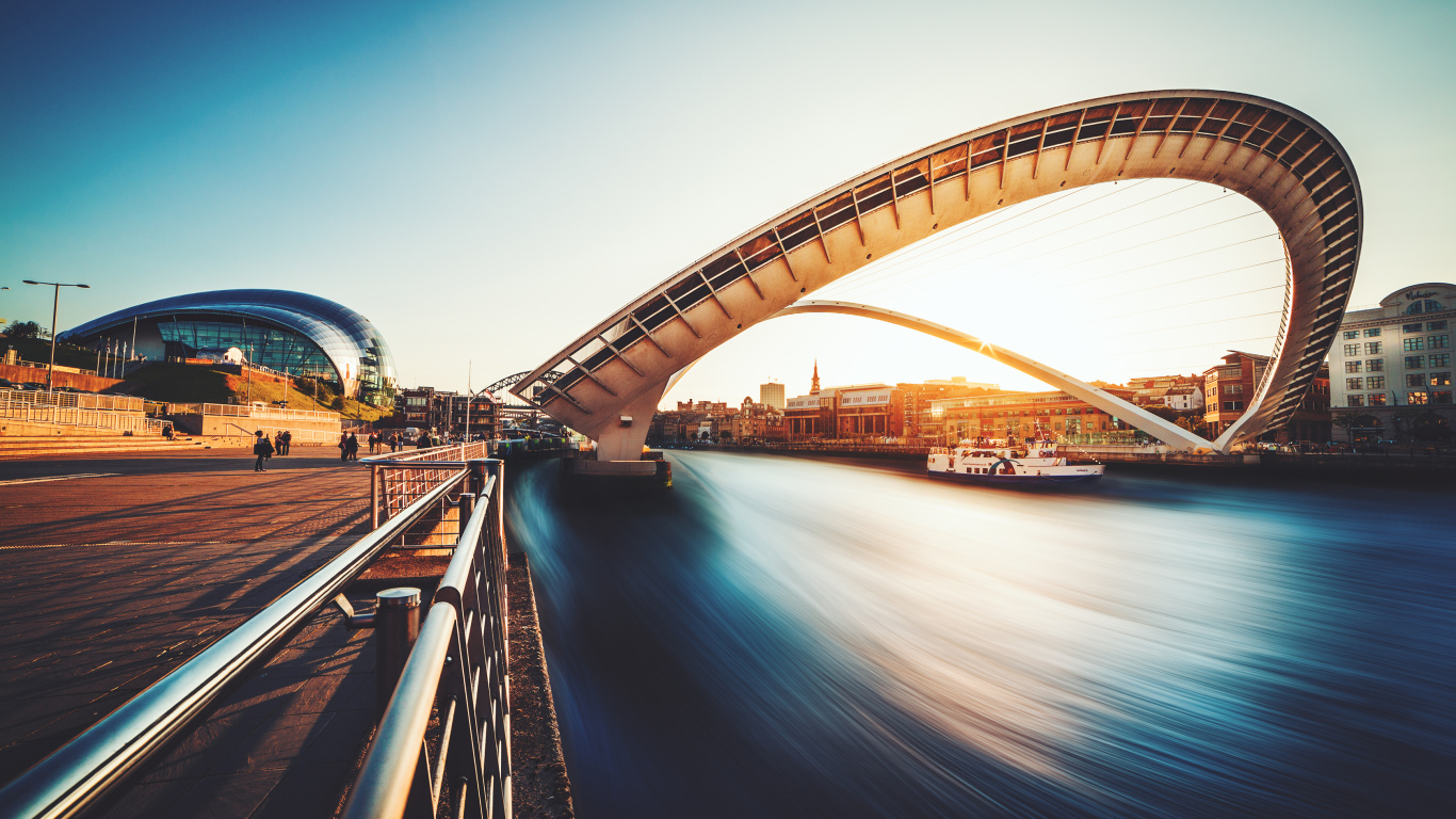 Bridge Over River During Daytime. Wallpaper in 1366x768 Resolution