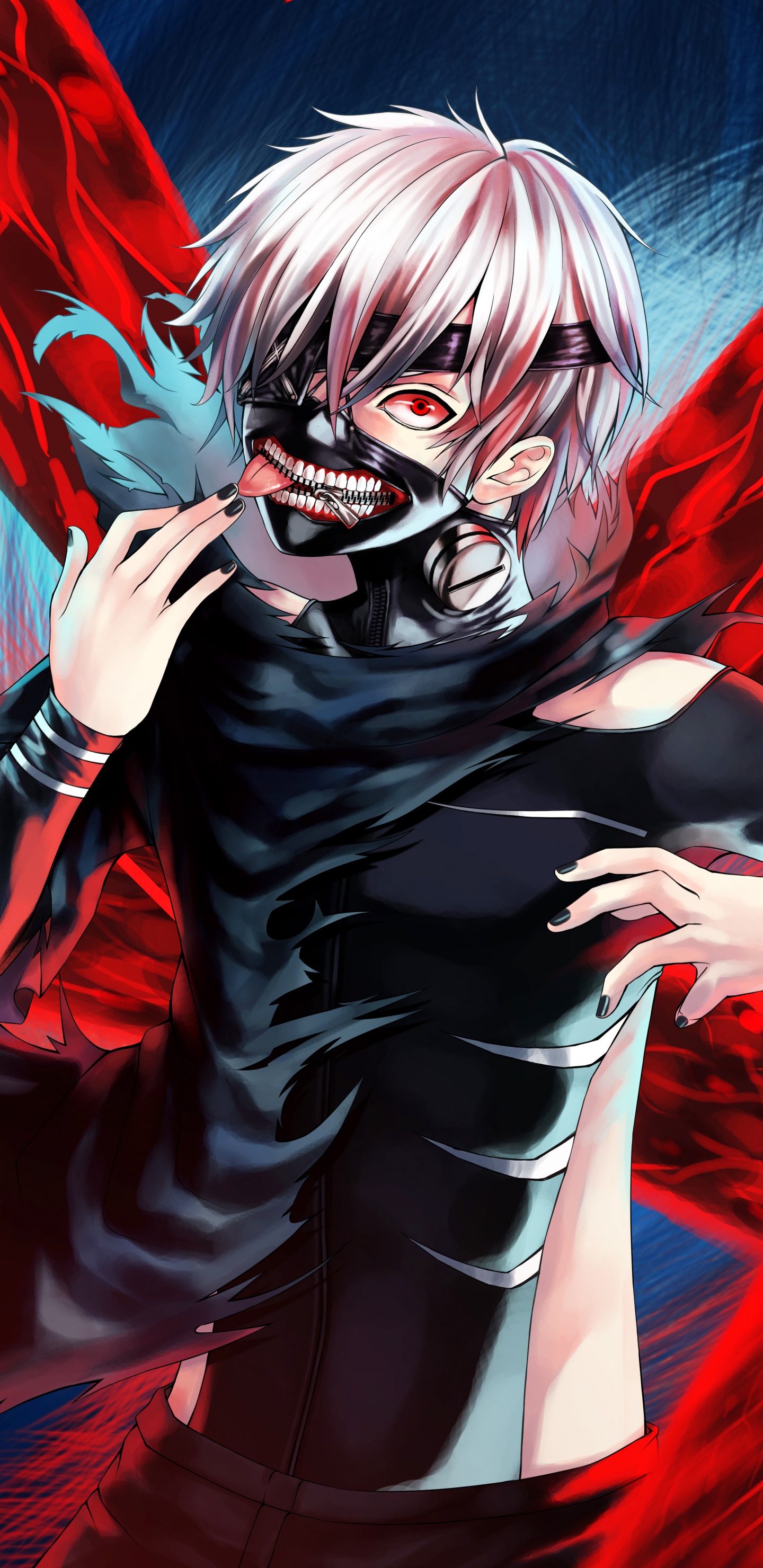 Mujer en Vestido Negro Personaje de Anime. Wallpaper in 1440x2960 Resolution