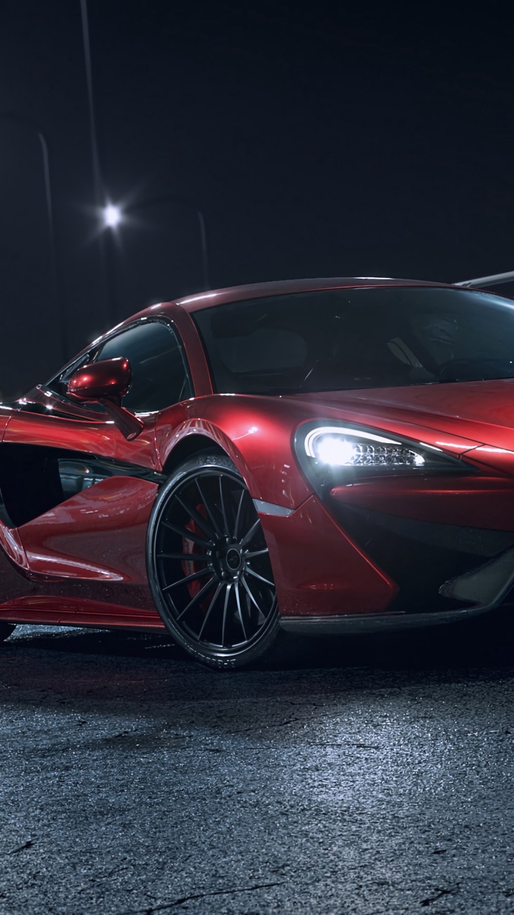 Red Ferrari 458 Italia Parked on Gray Pavement. Wallpaper in 720x1280 Resolution