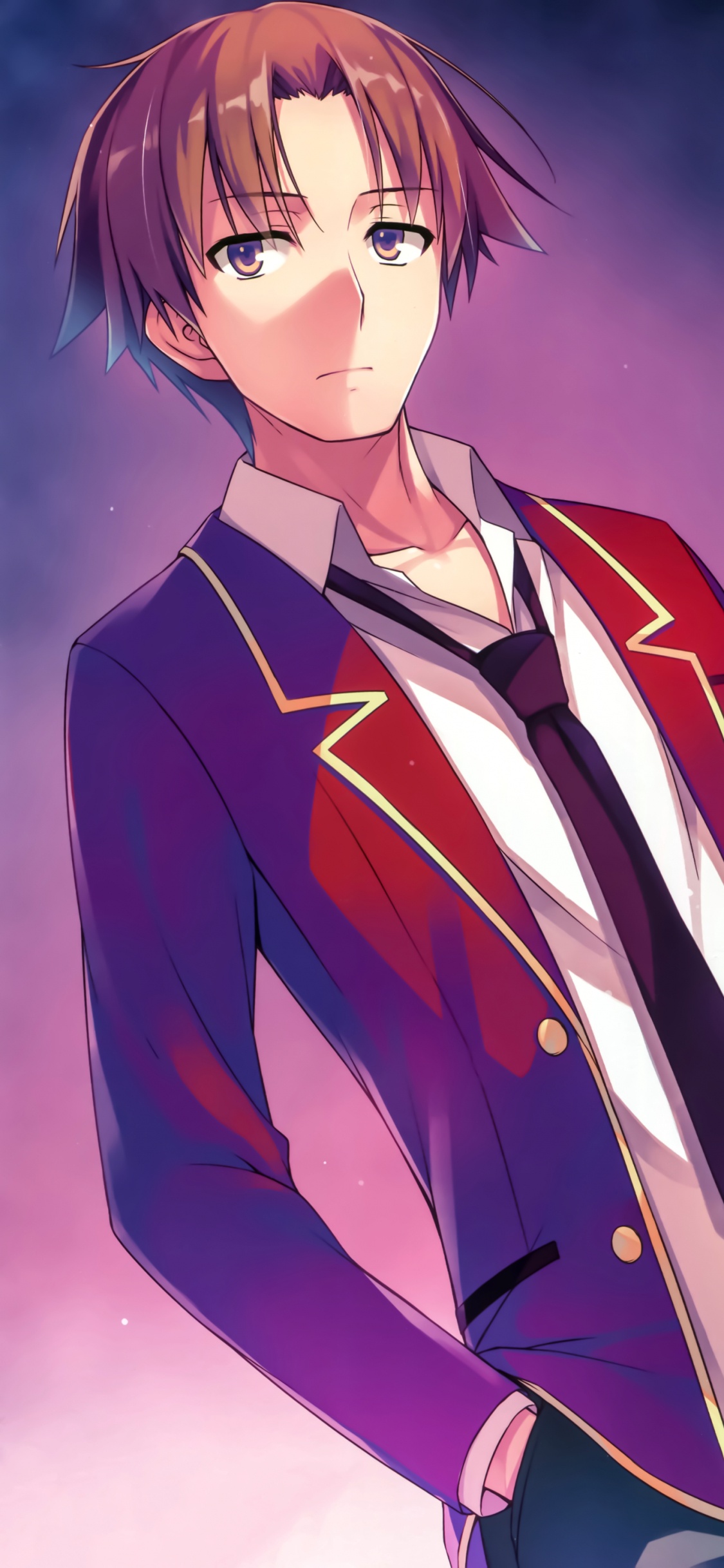 Classe de L'élite, Kiyotaka Ayanokoji, Dessin Animé, École, Cartoon. Wallpaper in 1125x2436 Resolution