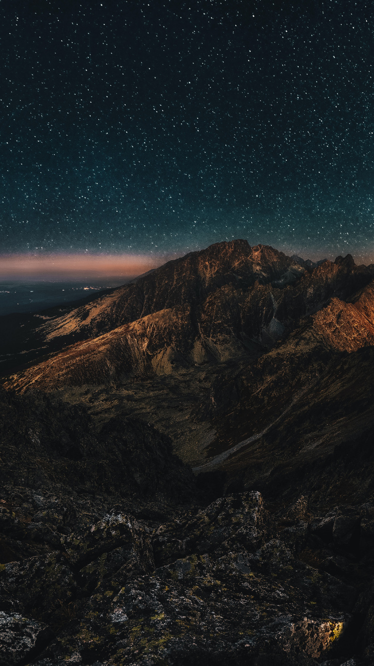 Nature, Atmosphere, Natural Landscape, Mountain, Astronomical Object. Wallpaper in 750x1334 Resolution