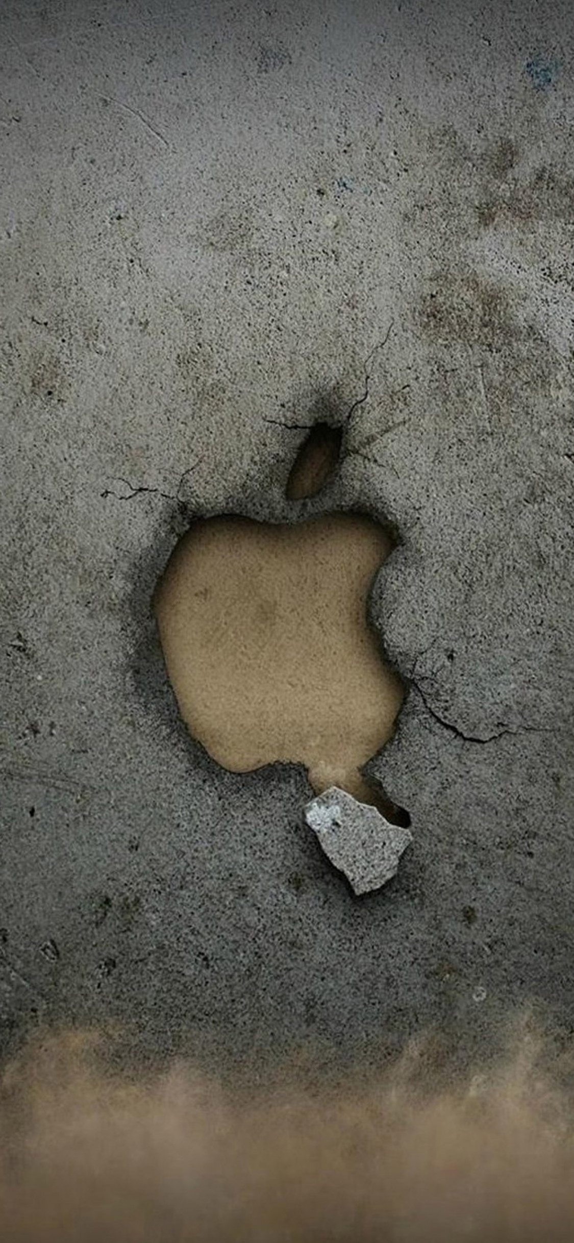 Apple, 沙, 的土壤, 心脏, 混凝土 壁纸 1125x2436 允许