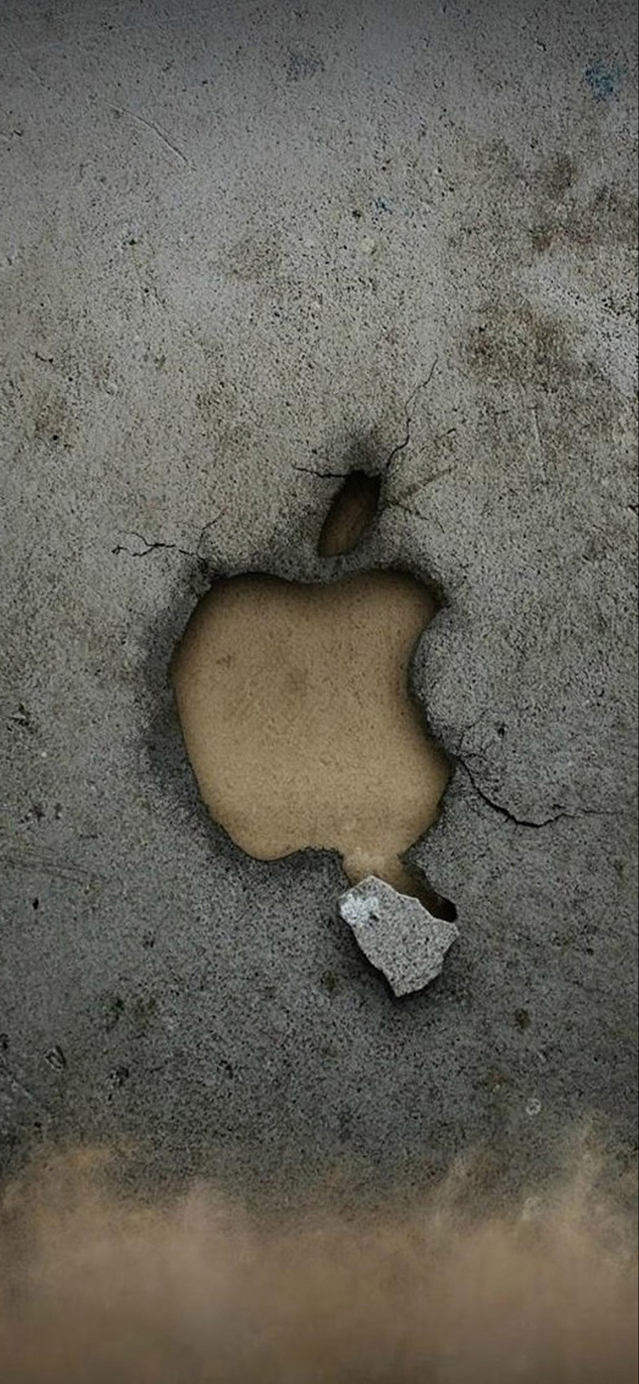 Apple, 沙, 的土壤, 心脏, 混凝土 壁纸 1242x2688 允许