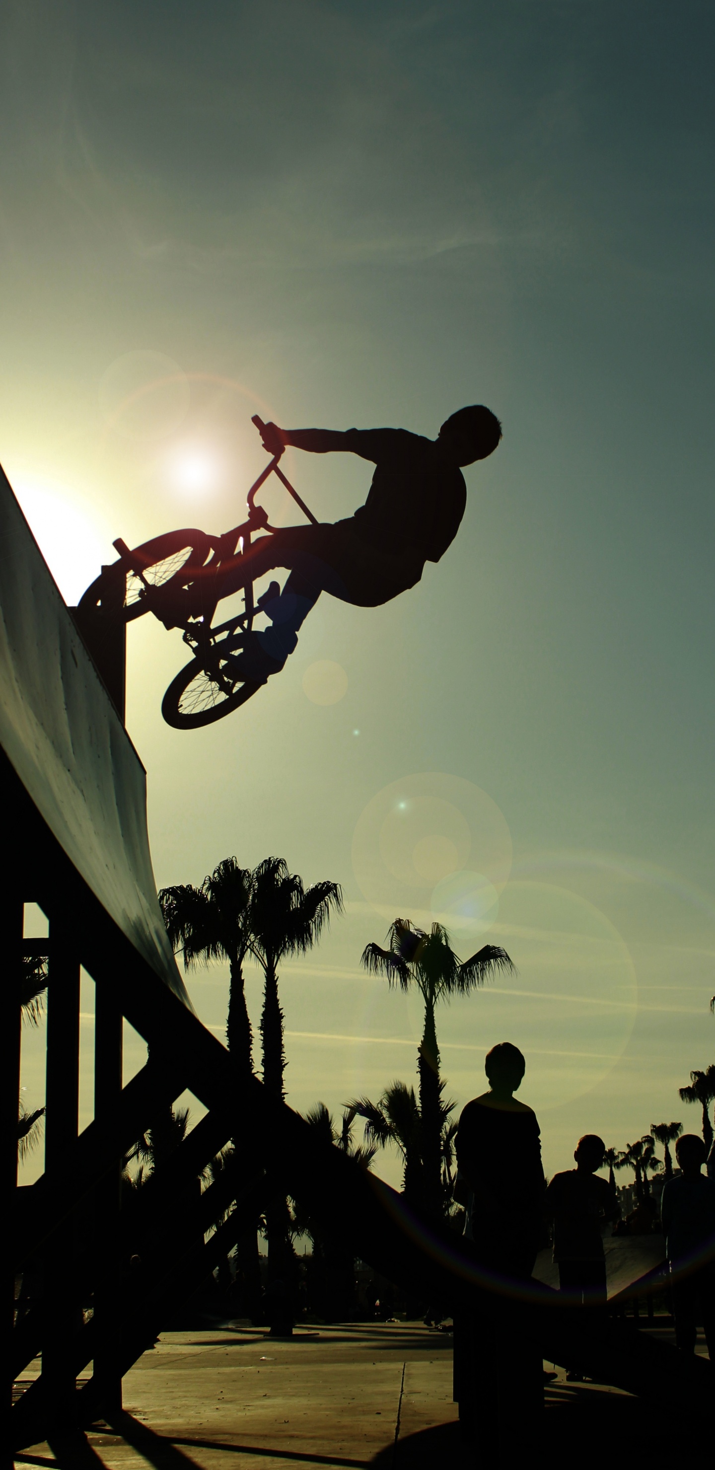 Silhouette of Man Playing Basketball During Sunset. Wallpaper in 1440x2960 Resolution