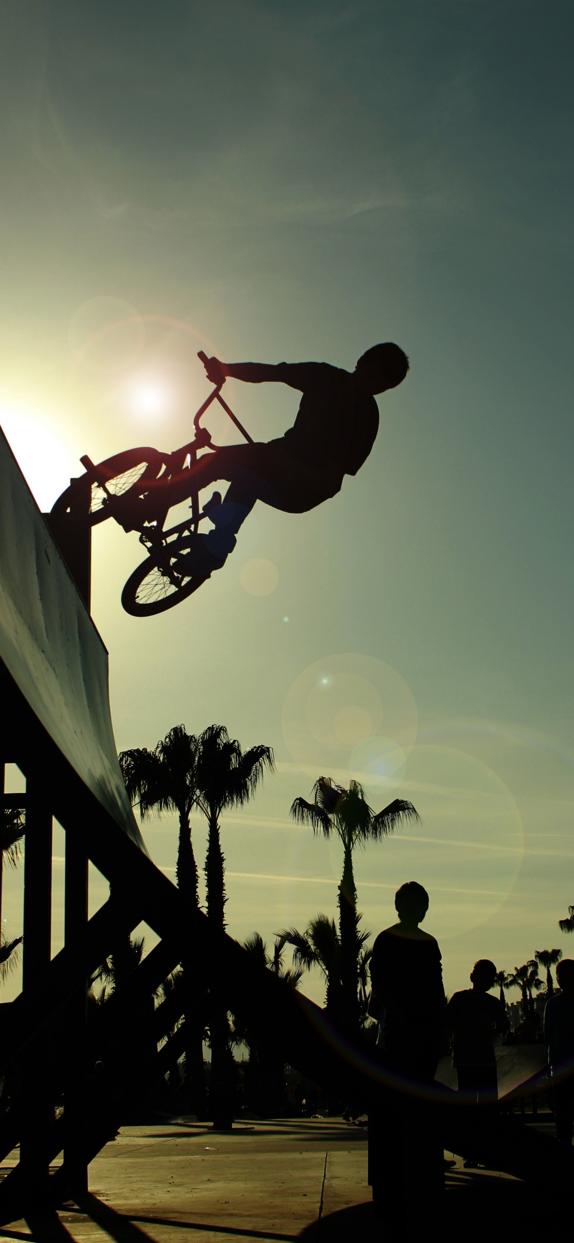 Silhouette D'homme Jouant au Basket-ball Pendant le Coucher du Soleil. Wallpaper in 1125x2436 Resolution