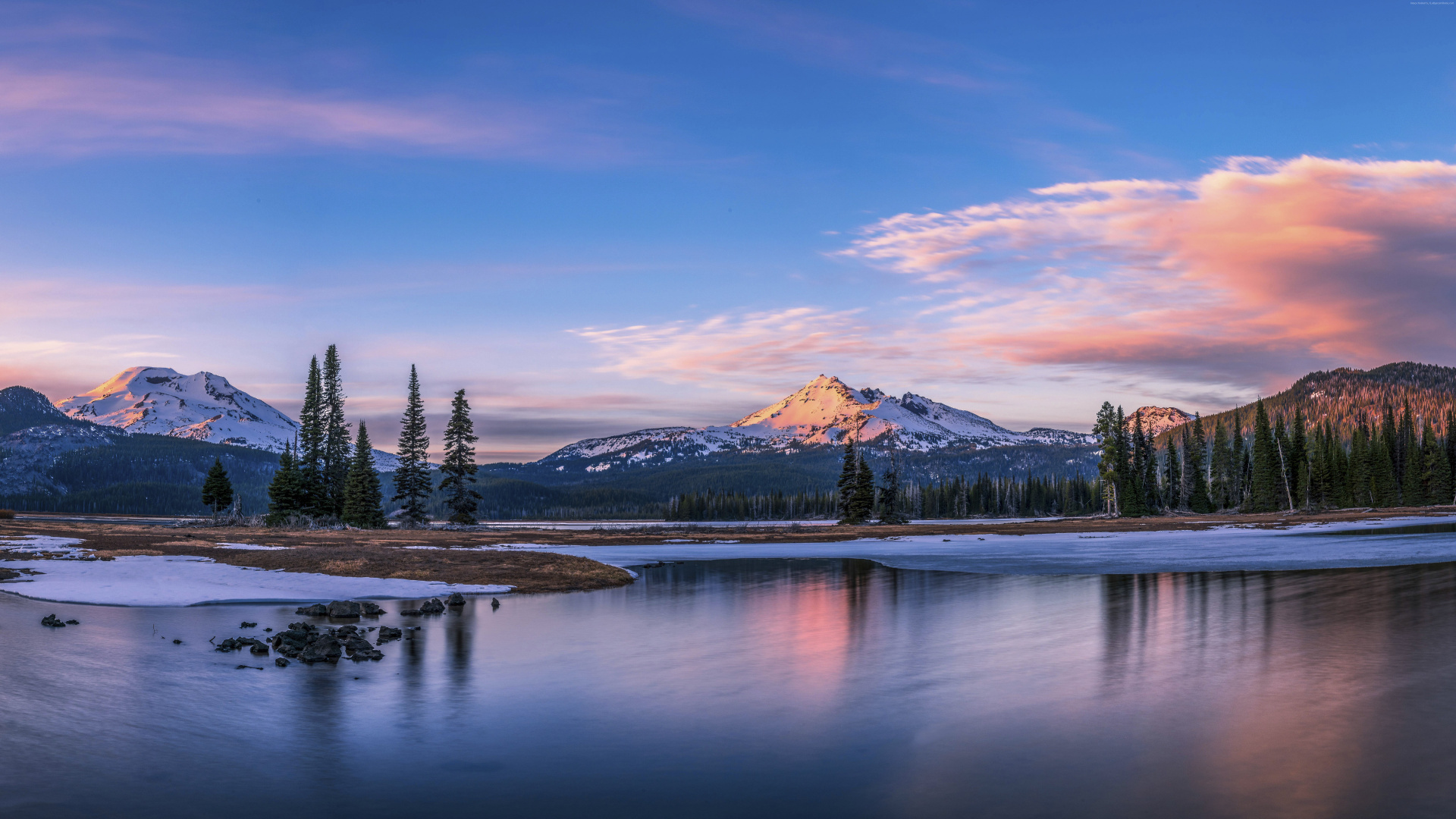 Body of Water Near Mountain Under Blue Sky During Daytime. Wallpaper in 1920x1080 Resolution