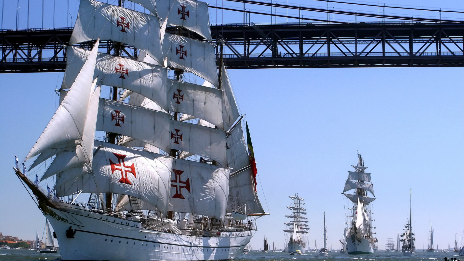 White Sail Boat on Sea During Daytime. Wallpaper in 1920x1080 Resolution