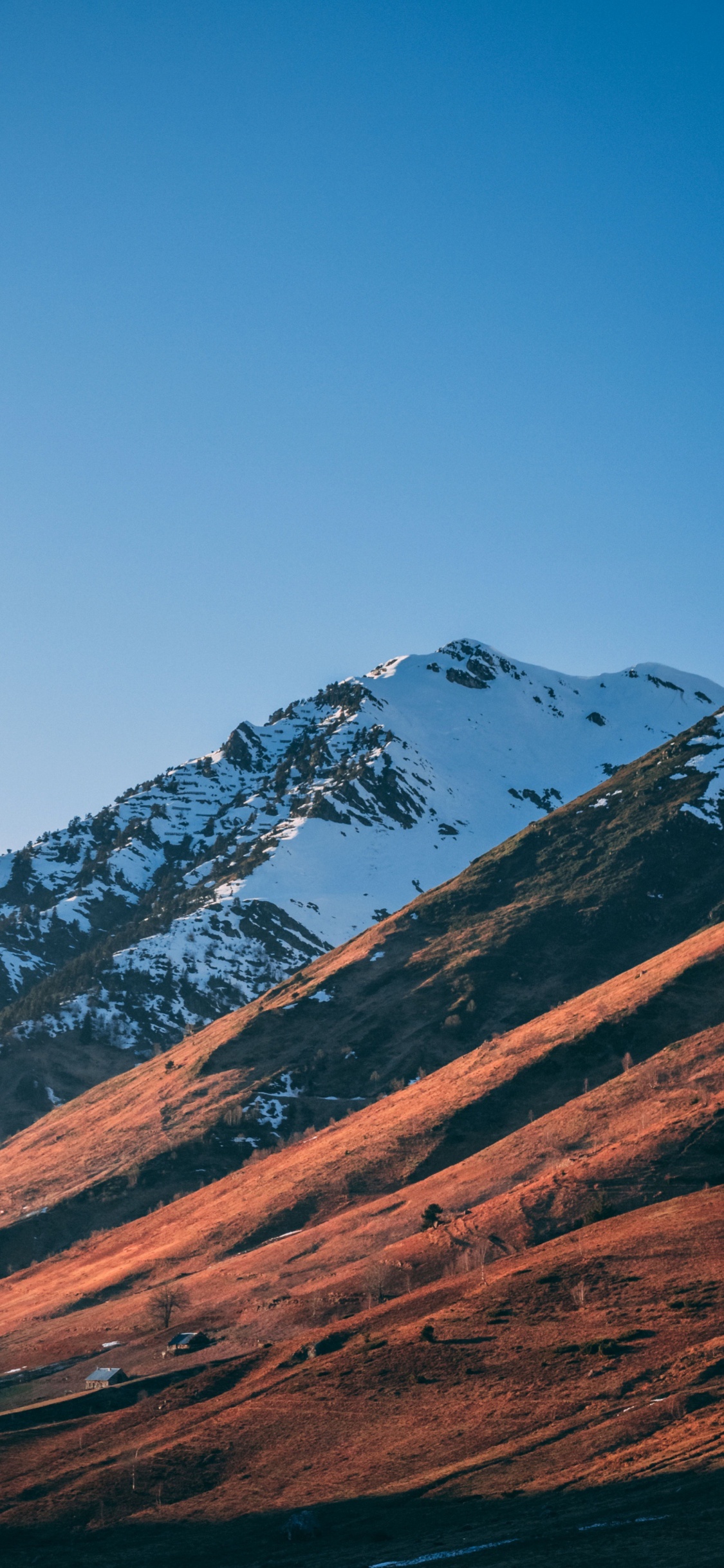 Schnee, Natur, Bergkette, Hill, Winter. Wallpaper in 1125x2436 Resolution