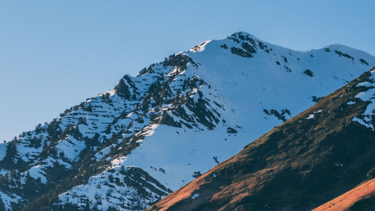 Schnee, Natur, Bergkette, Hill, Winter. Wallpaper in 1280x720 Resolution
