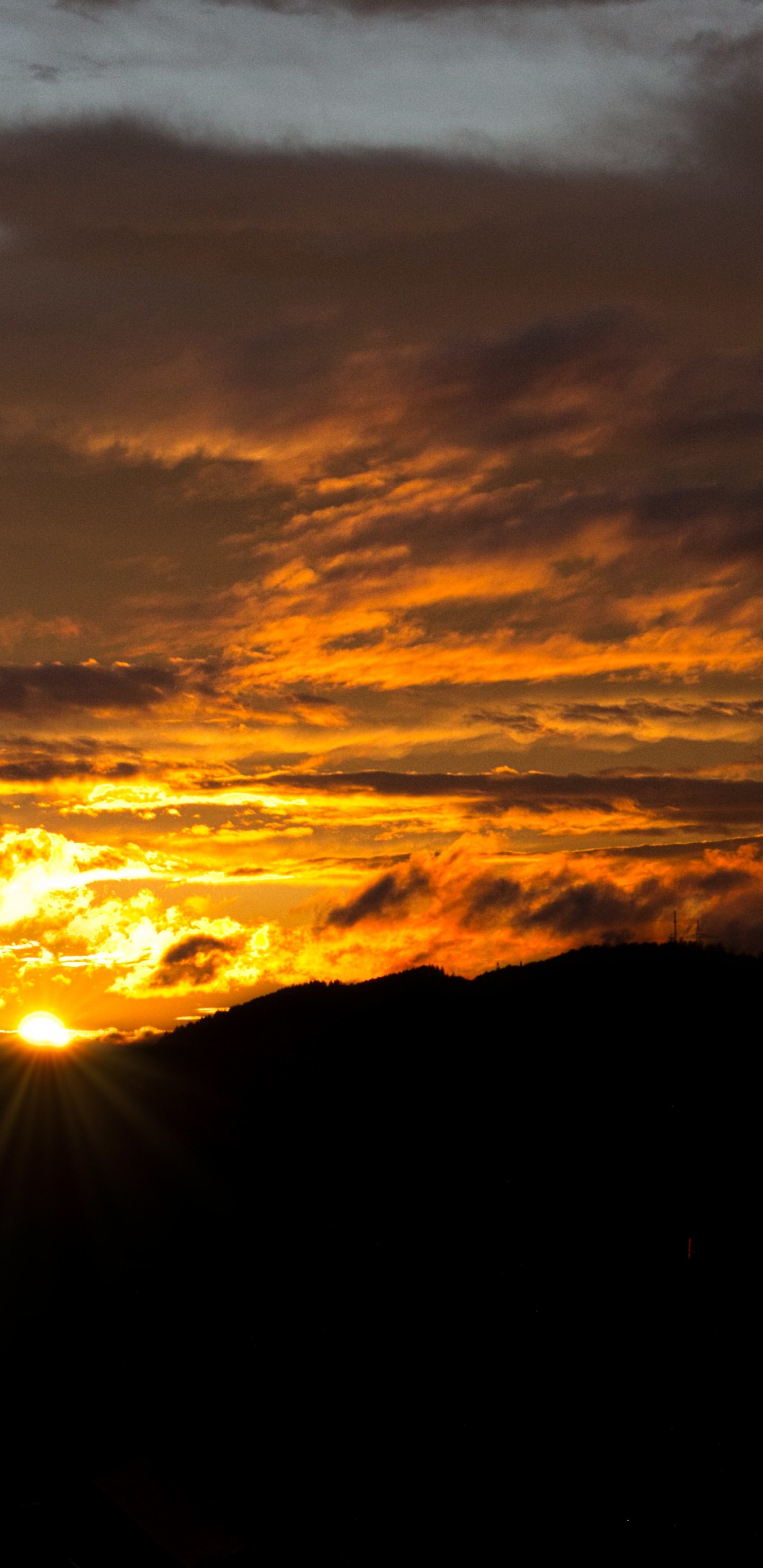 Sonnenuntergang, Cloud, Atmosphäre, Ökoregion, Bernstein. Wallpaper in 1440x2960 Resolution