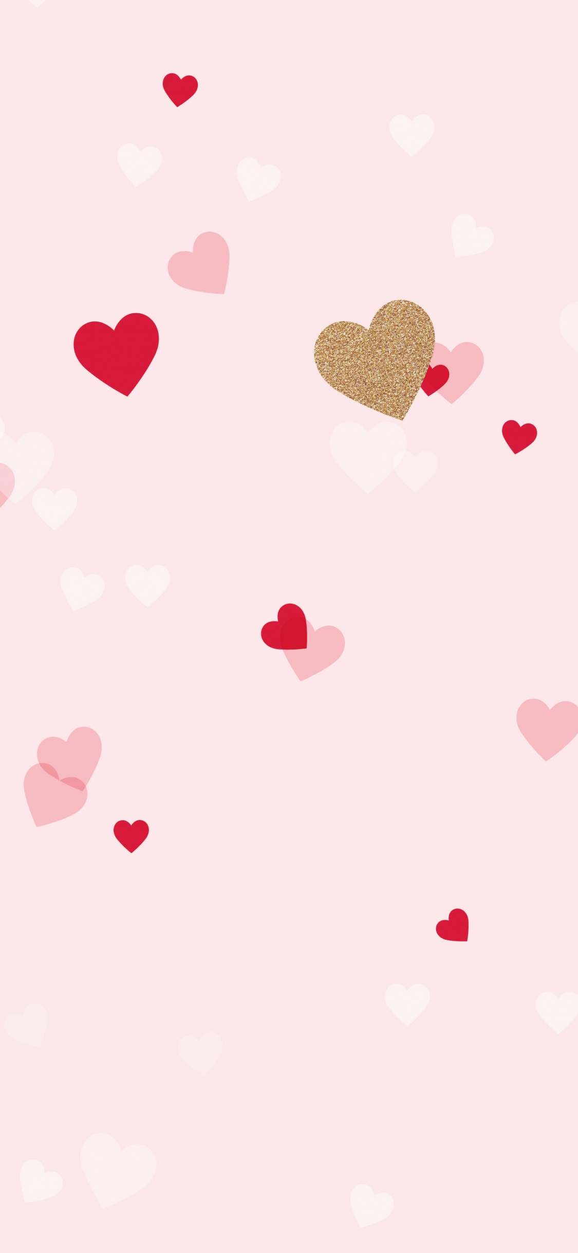 Cœur, Pink, le Jour de Valentines, Conception, Pétale. Wallpaper in 1125x2436 Resolution