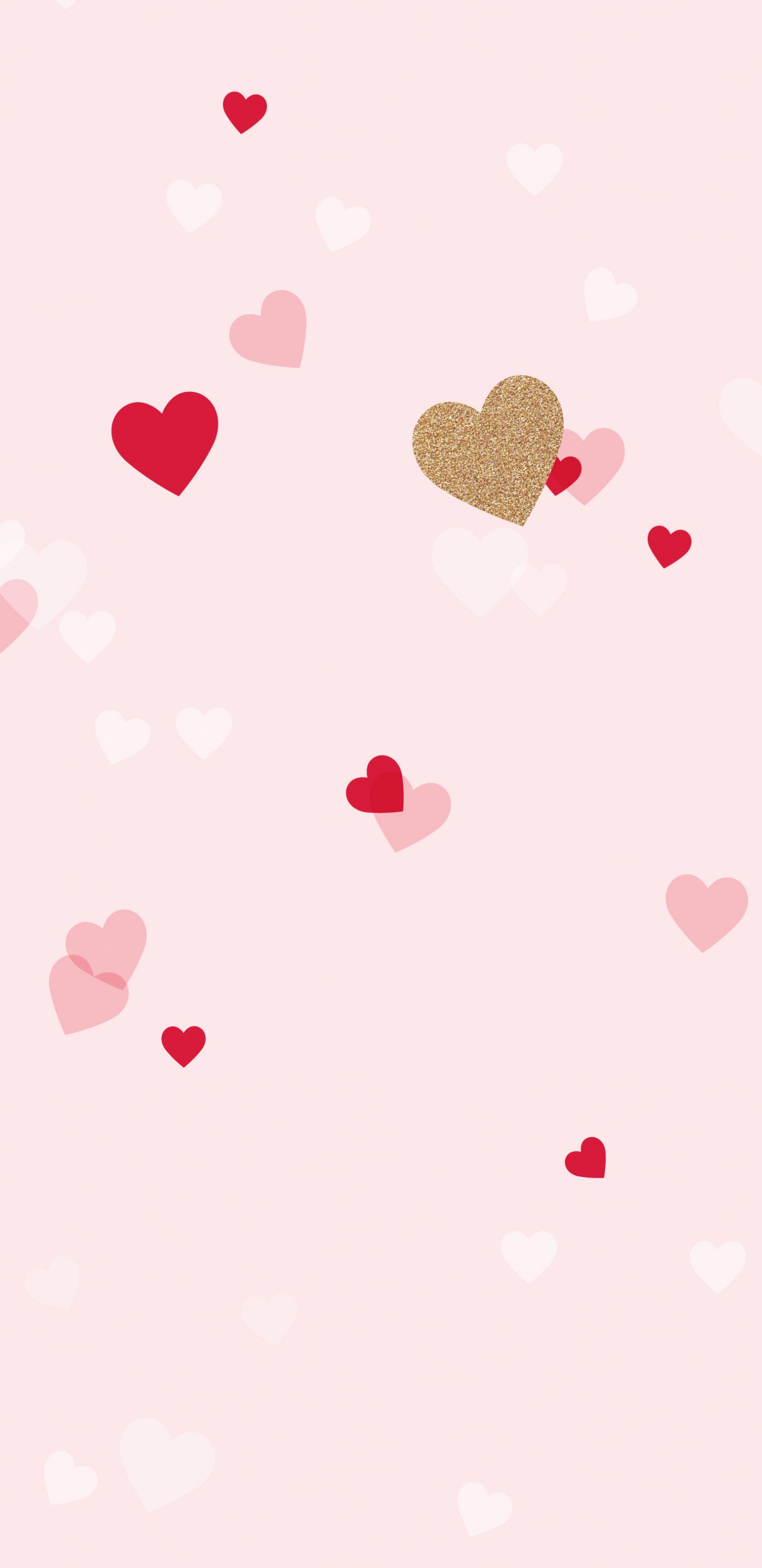 Heart, Pink, Valentines Day, Pattern, Design. Wallpaper in 1440x2960 Resolution