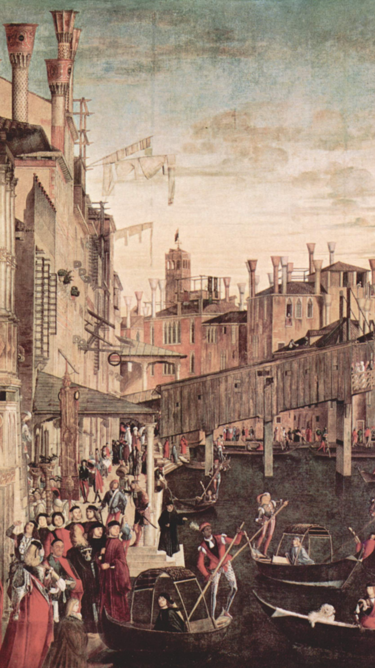 Personnes Montant Sur la Peinture de Bateau. Wallpaper in 750x1334 Resolution