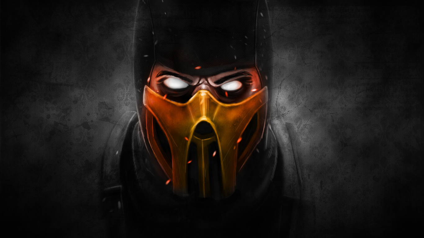 Mortal Kombat x, Skorpion, Helm, Games, Maske. Wallpaper in 1366x768 Resolution