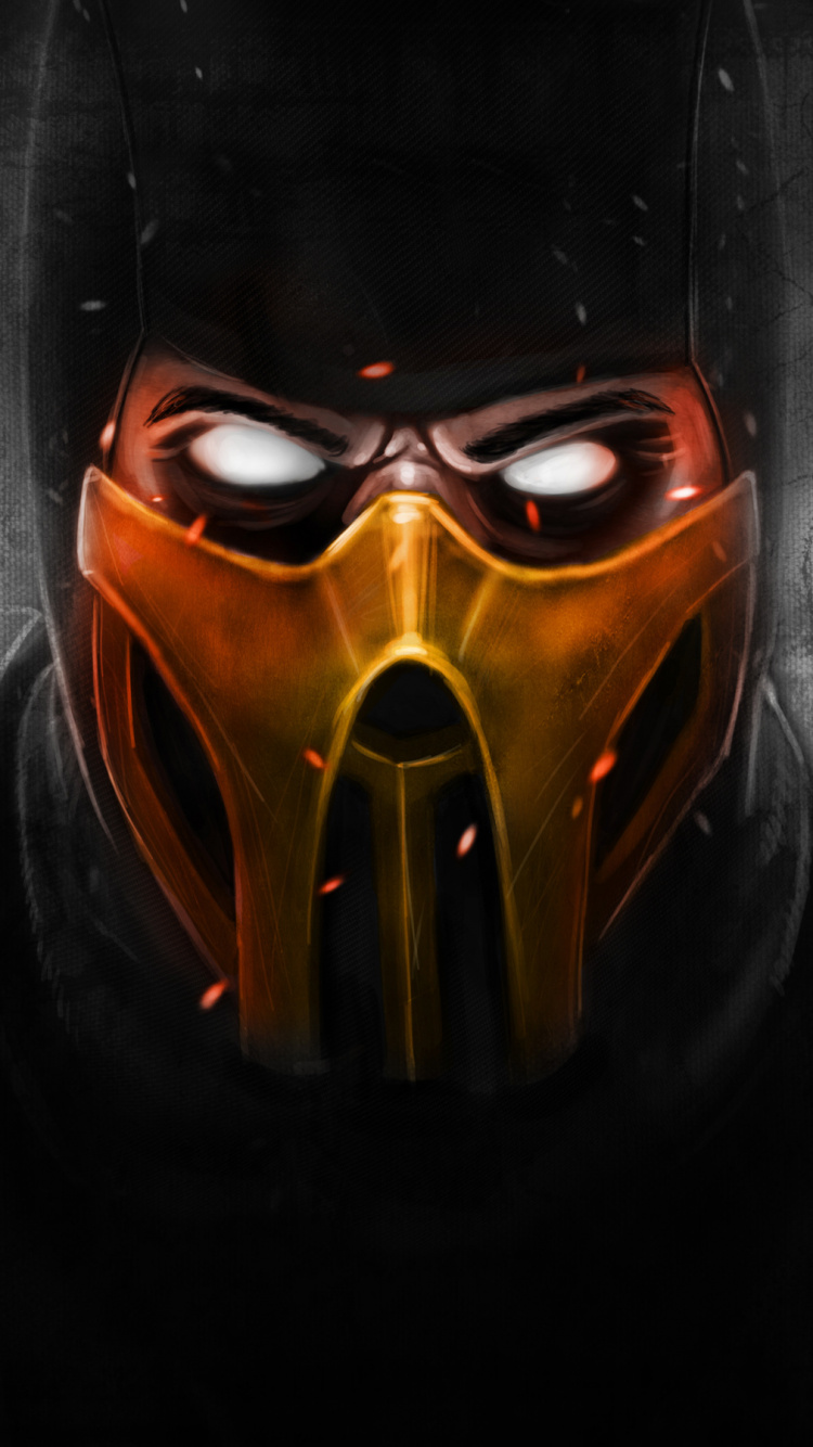 Mortal Kombat x, Skorpion, Helm, Games, Maske. Wallpaper in 750x1334 Resolution
