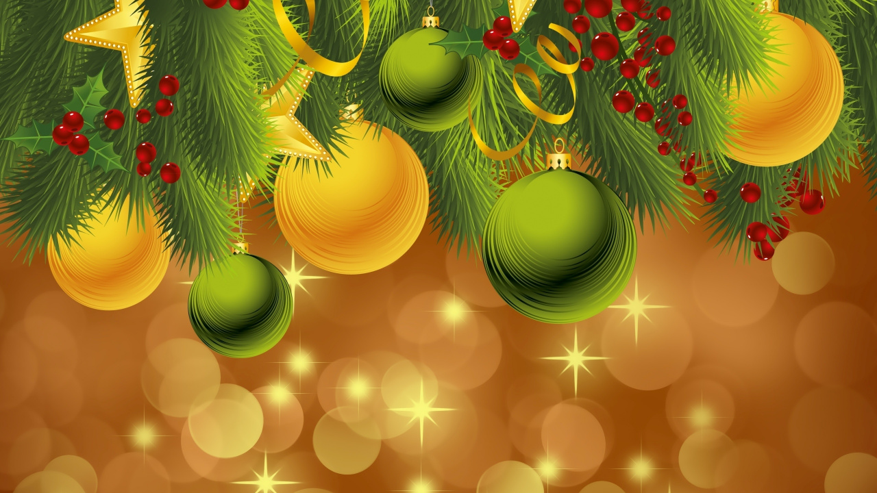 Christmas Day, New Year, Christmas Ornament, Holiday, Green. Wallpaper in 1280x720 Resolution