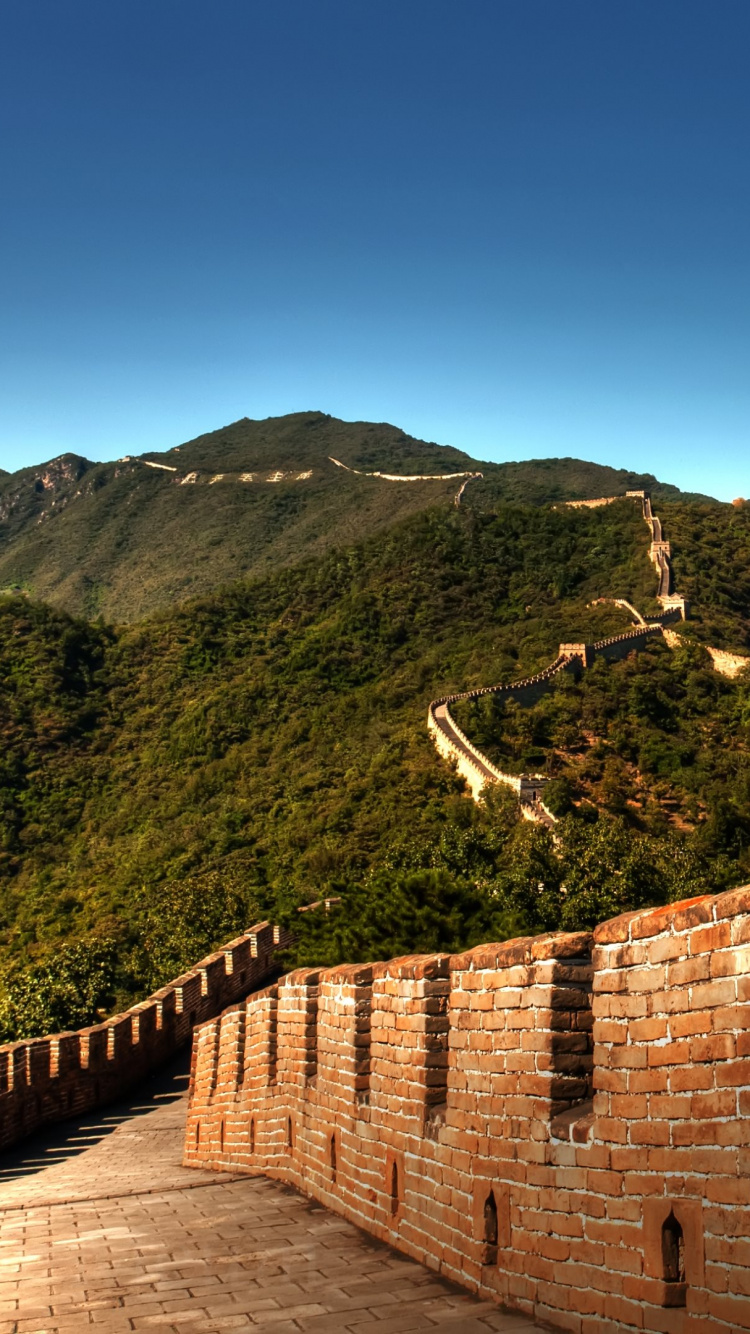 Pared de Ladrillo Marrón Cerca de la Montaña Verde Durante el Día. Wallpaper in 750x1334 Resolution