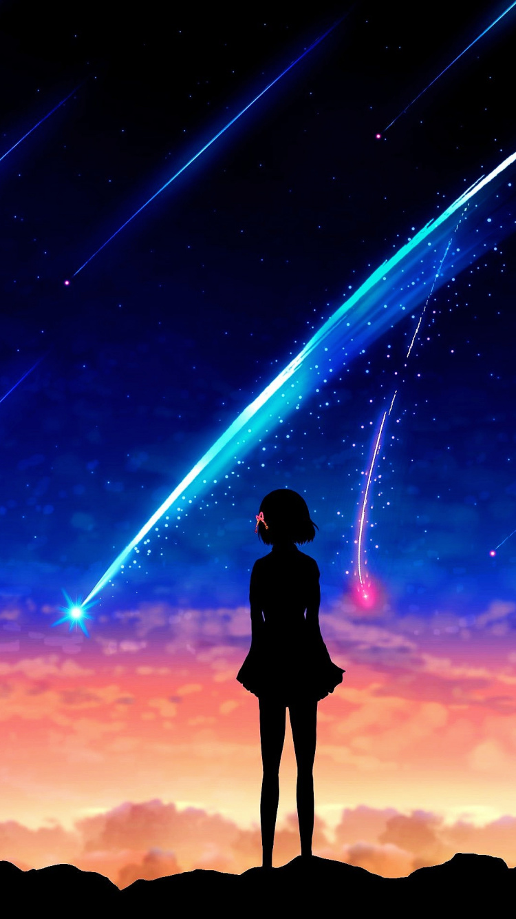 Mitsuha Miyamizu, L'anime, Taki Tachibana, Atmosphère, Lumière. Wallpaper in 750x1334 Resolution