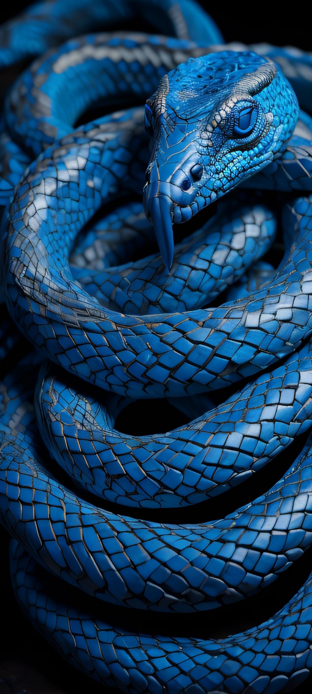 Blue Snake Wallpaper | Buy Online from Happywall