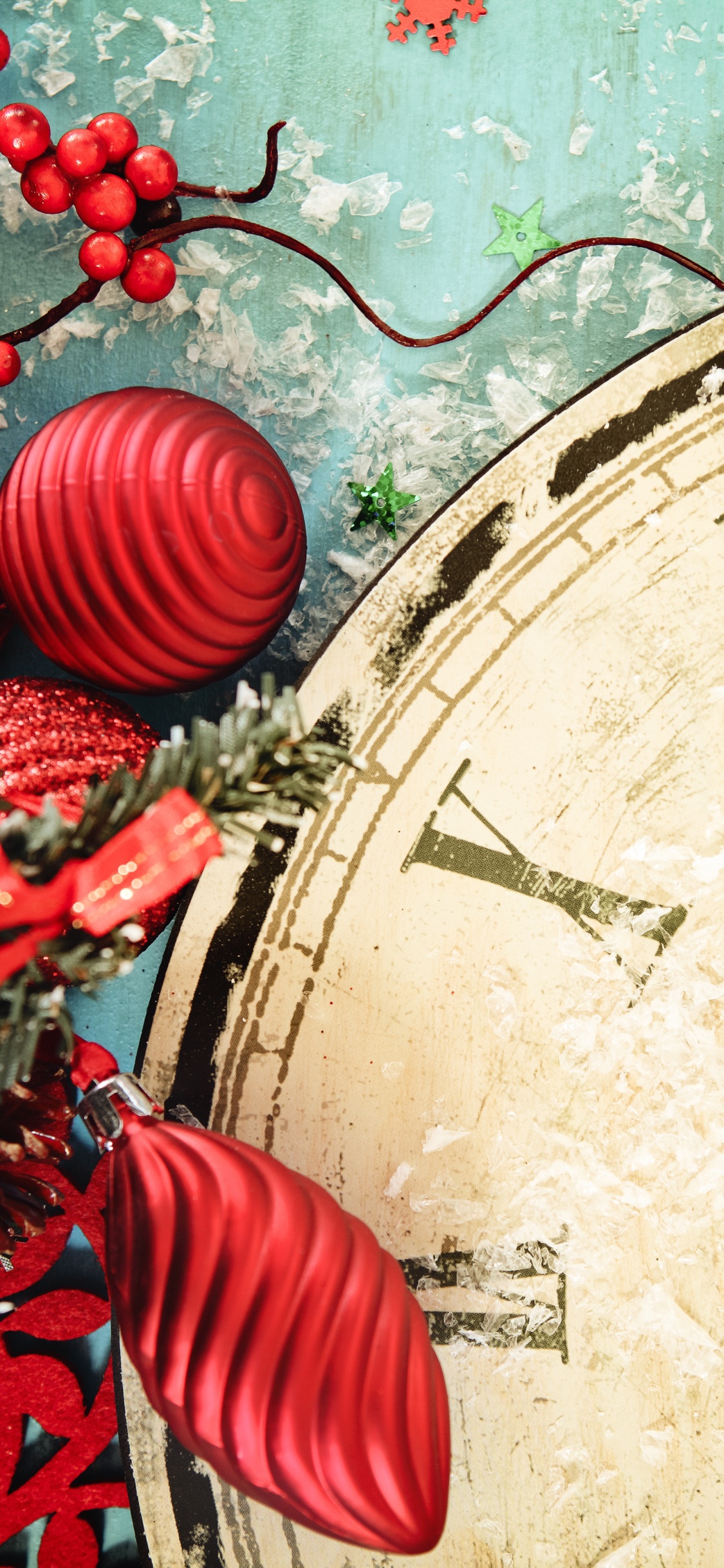 Neujahr, Weihnachten, Silvester, Christmas Ornament, Baum. Wallpaper in 1125x2436 Resolution