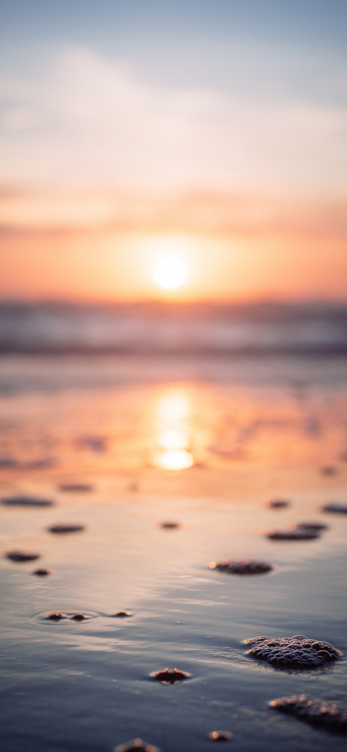 Sunset, Sunrise, Horizon, Sea, Ocean. Wallpaper in 1125x2436 Resolution