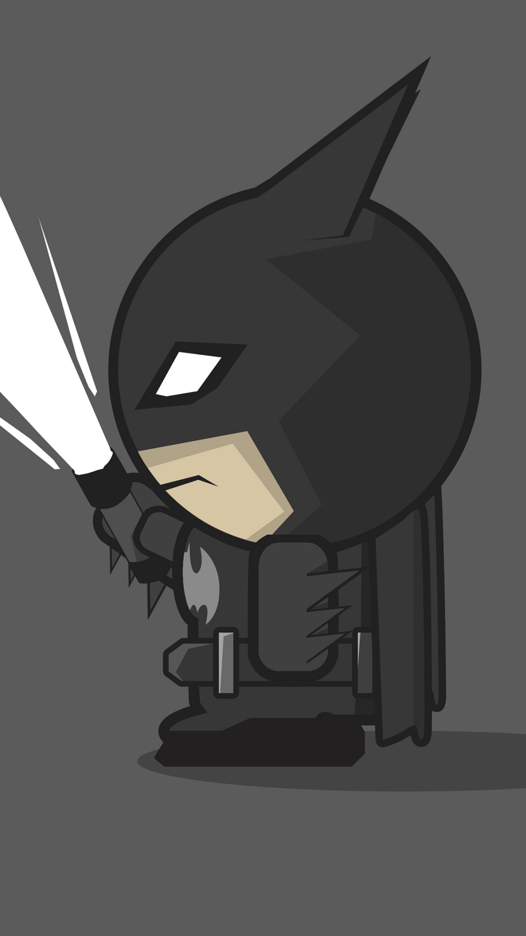 Ilustración de Gato Blanco y Negro. Wallpaper in 1080x1920 Resolution