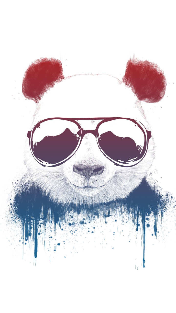 Panda, Affiche, Art, Illustration, Cheveu. Wallpaper in 720x1280 Resolution