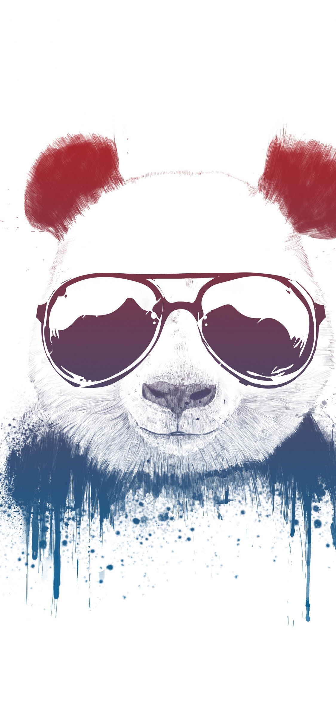 Pandabären, Poster, Kunst, Malerei, Illustration. Wallpaper in 1125x2436 Resolution