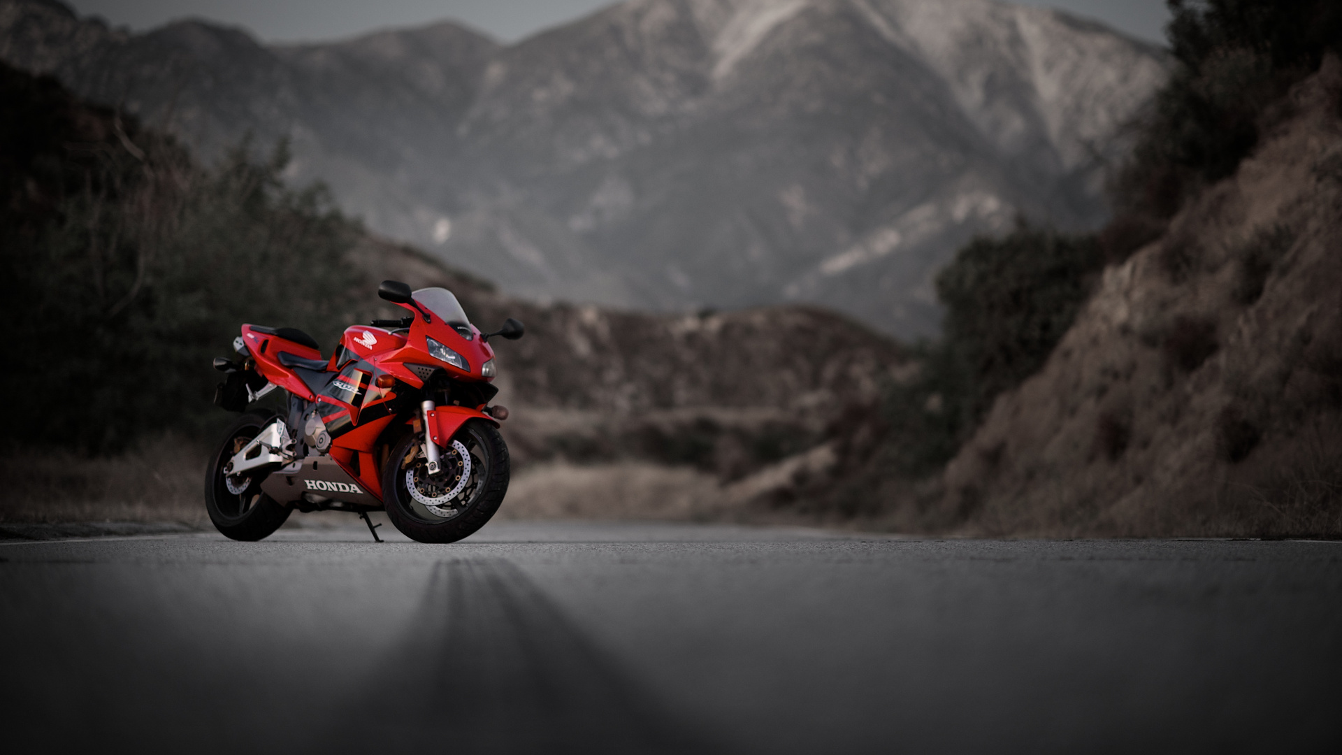 Red and Black Sports Bike on Road During Daytime. Wallpaper in 1920x1080 Resolution