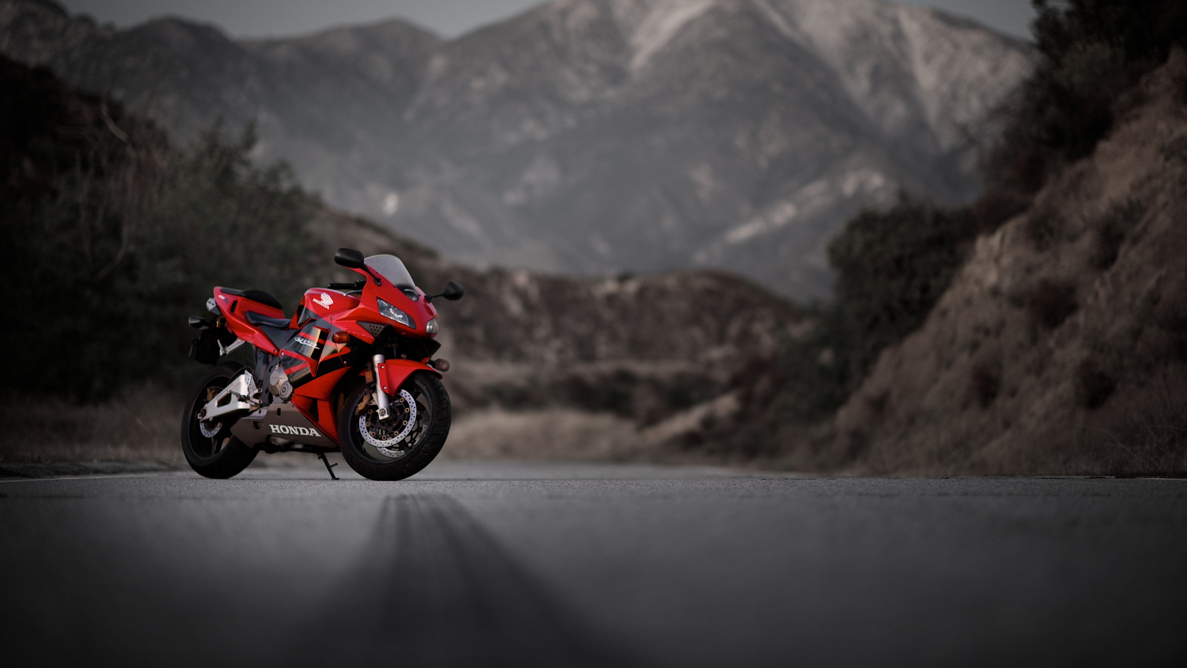 Red and Black Sports Bike on Road During Daytime. Wallpaper in 3840x2160 Resolution