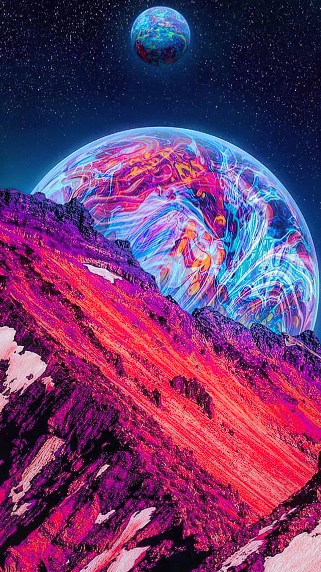 Neón Galaxia Luna, Morado, Naturaleza, Arte, Objeto Astronómico. Wallpaper in 1080x1920 Resolution