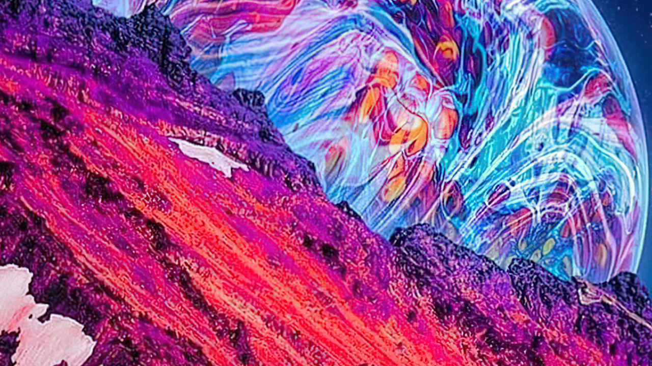 Néon Galaxie Lune, Purple, Nature, Art, Objet Astronomique. Wallpaper in 1280x720 Resolution