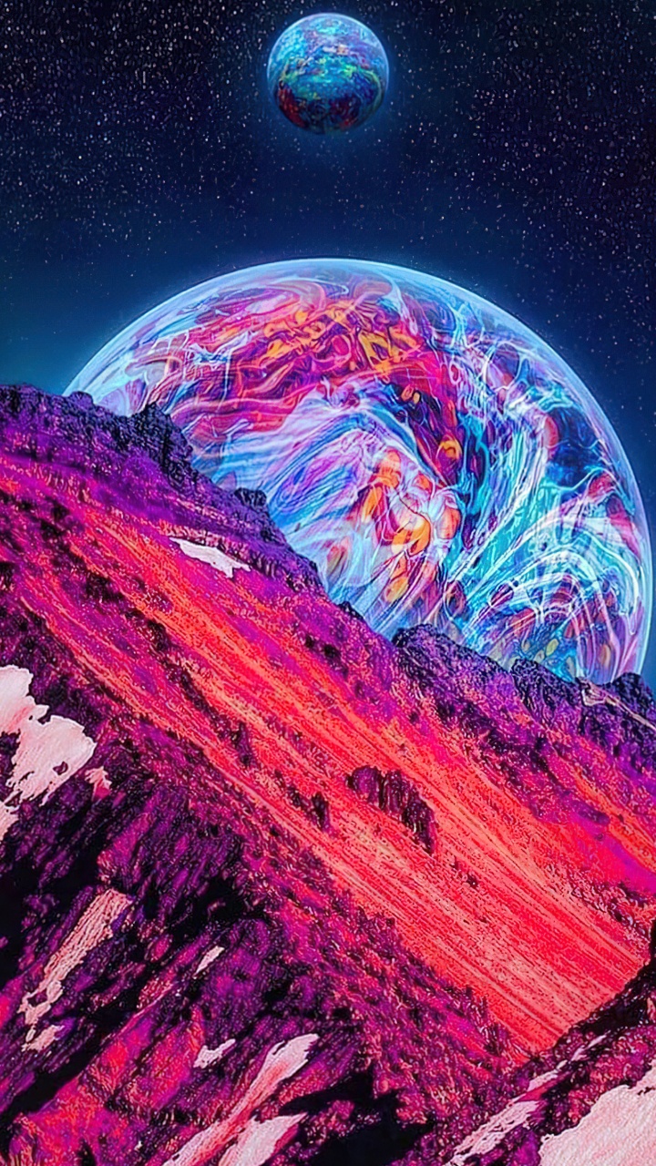 Néon Galaxie Lune, Purple, Nature, Art, Objet Astronomique. Wallpaper in 720x1280 Resolution