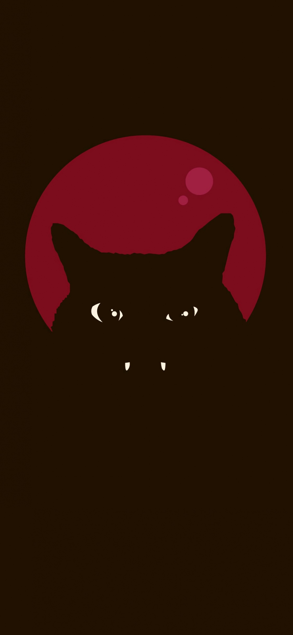 Cat With Red Eyes Illustration. Wallpaper in 1125x2436 Resolution