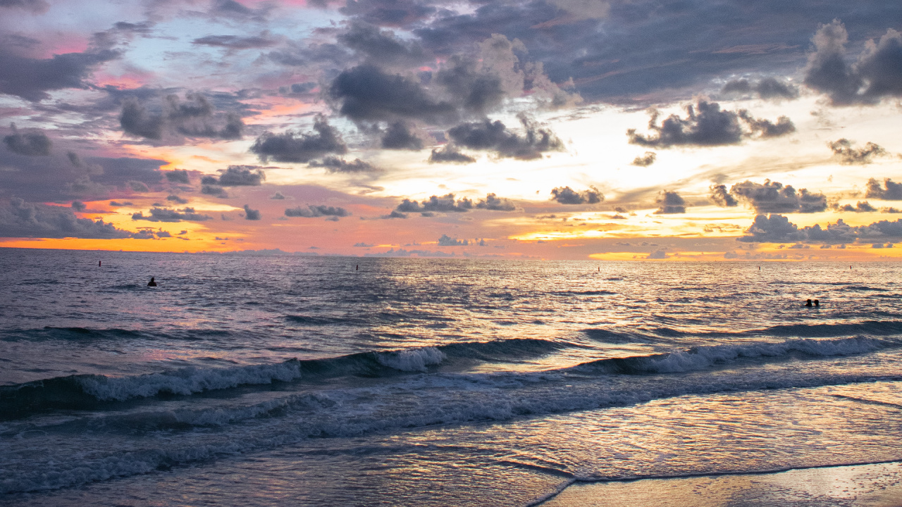 Meer, Horizont, Cloud, Ozean, Sonnenuntergang. Wallpaper in 1280x720 Resolution